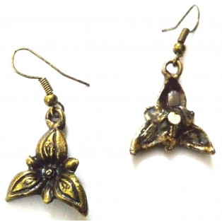 Antique Gold Earring Jhumki Contemporary Fashion Jewelry Hook Drop Dangle EA233